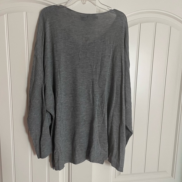 NEW RDI Gray V-Neck Dolman Sleeve Ribbed Sweater Size 1X - Picture 7 of 9